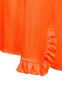 Weiche fließende Bluse mit verdeckter Knopfleiste in Orange