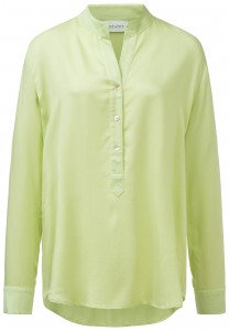 Langarm Henley Bluse in Grün