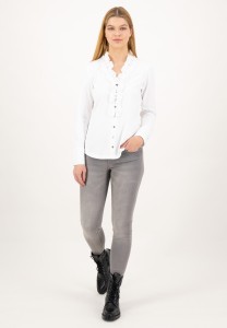 Blusenshirt mit Rüschen-Details in Weiß