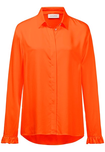 Weiche fließende Bluse mit verdeckter Knopfleiste in Orange von justWhite Hollowman