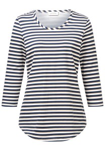 Streifenshirt mit 3/4 Arm in Blau