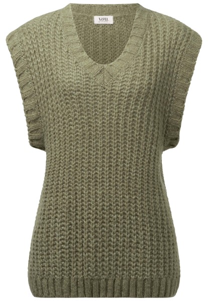 Strickpullunder mit V-Ausschnitt in Khaki