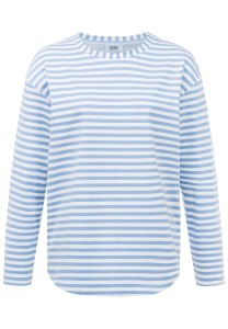 Gestreiftes Langarmshirt aus nachhaltigen Materialien in Blau