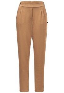 Stoffhose mit elastischem Bund in Braun