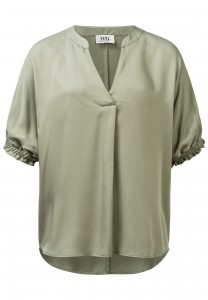 Dunkelgrünes Kurzarm Blusenshirt