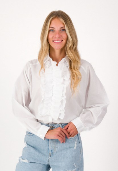 Bluse mit ausgefallener Rüschen Applikation von you. Topansicht