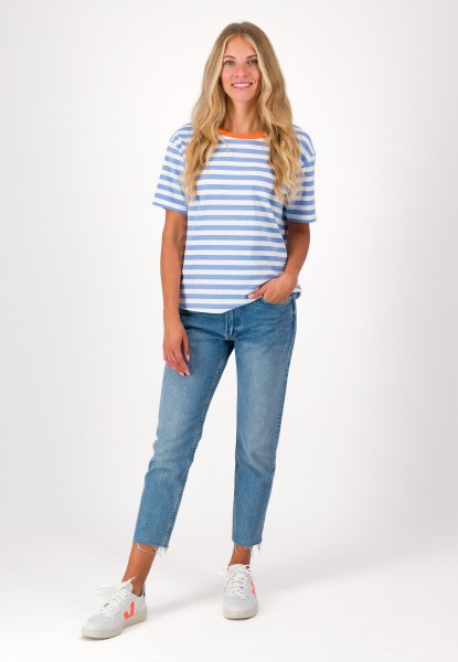Elastisches T-Shirt mit Streifen und Rundhals von you. Frontansicht