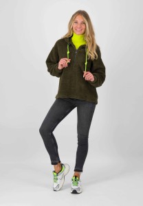Teddyfell Sweaty mit Kapuze in Khaki