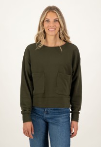 Sweaty mit aufgesetzten Taschen in Khaki